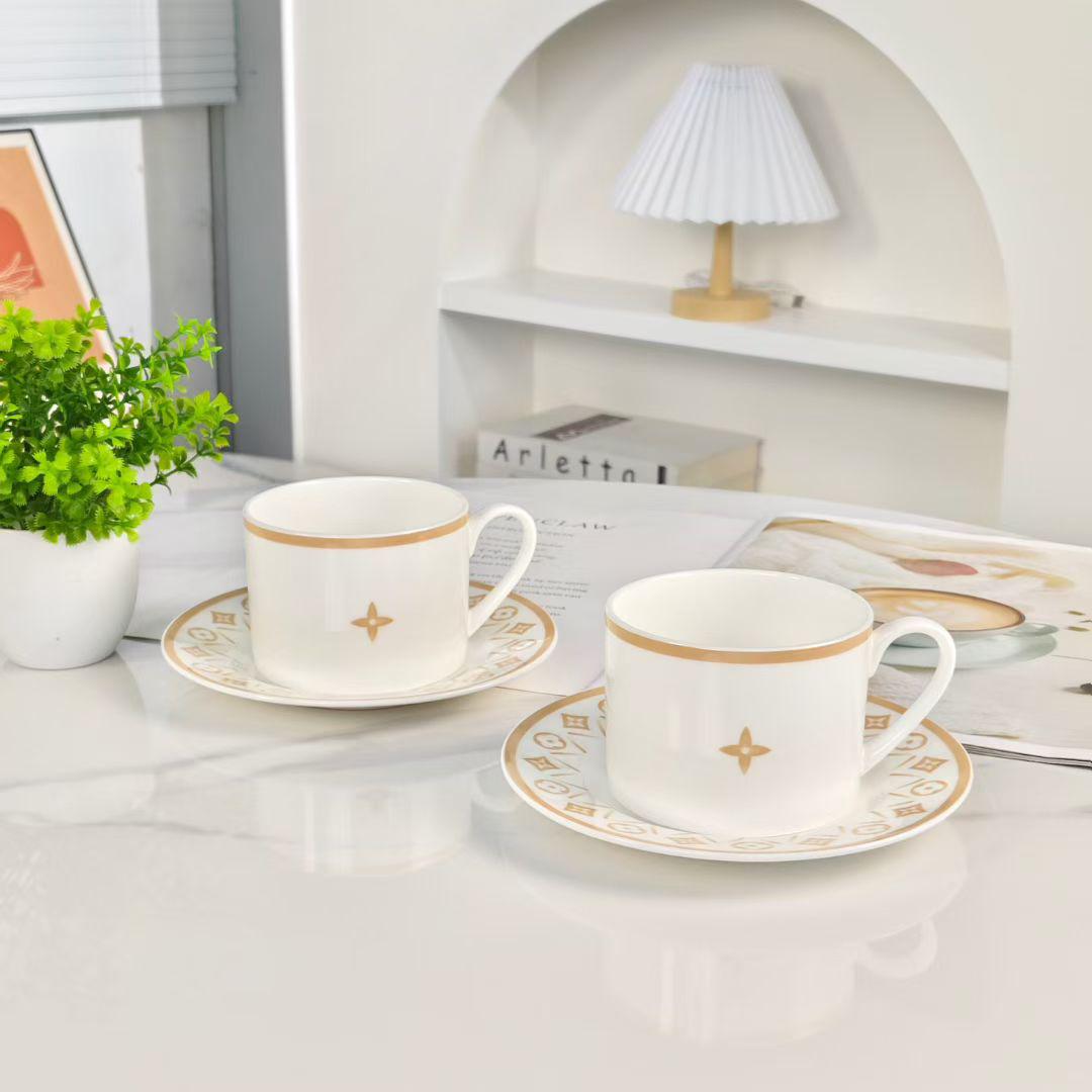 LV FLOWER TILE ÇAY VE KAHVE 2'Lİ SET - Cece Decór