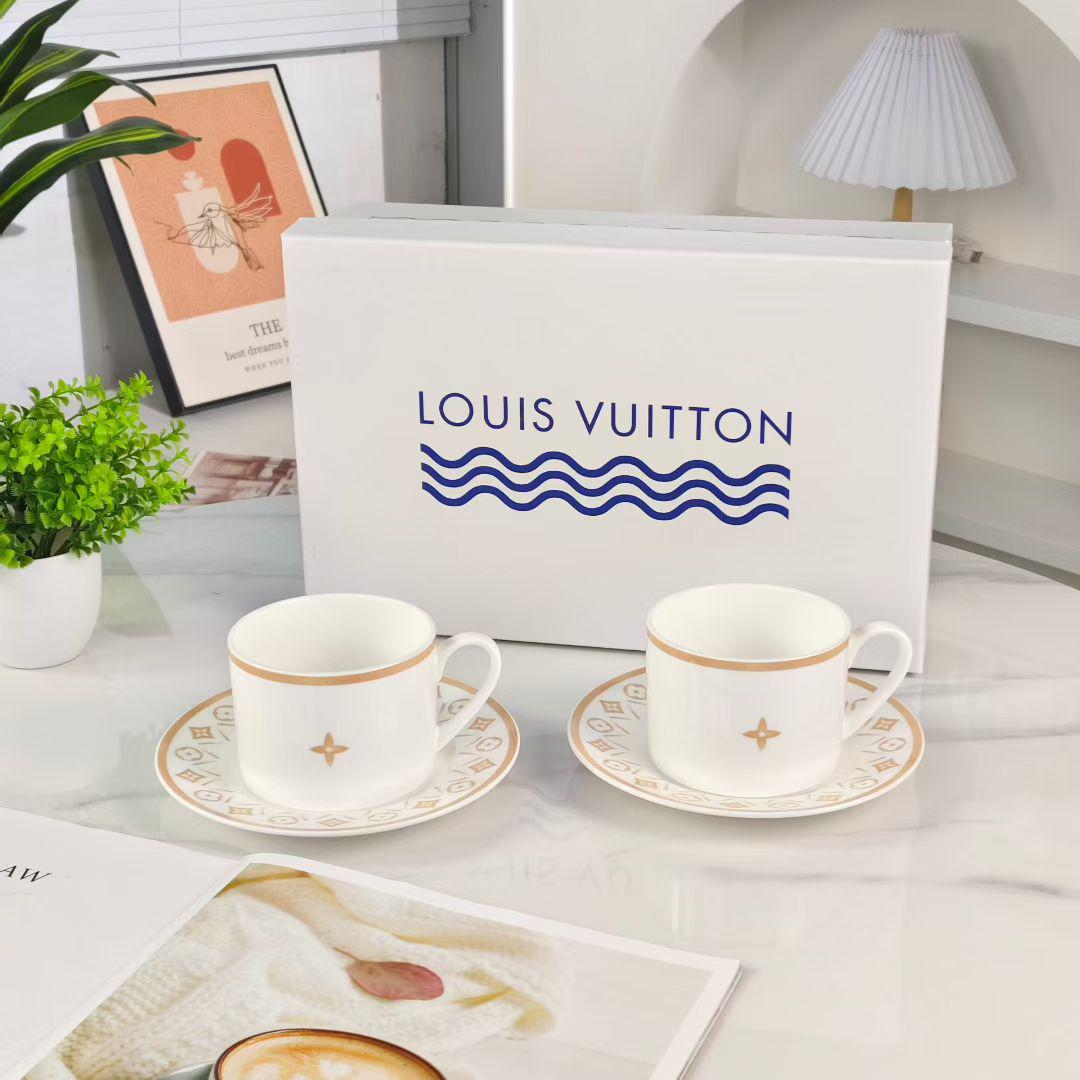 LV FLOWER TILE ÇAY VE KAHVE 2'Lİ SET - Cece Decór