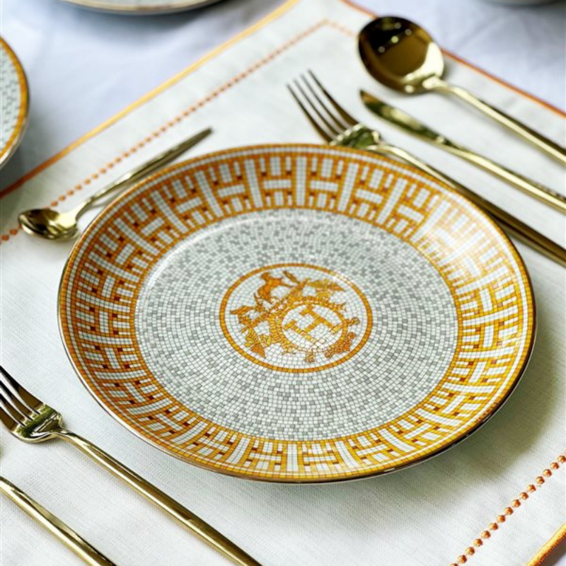 GOLD CASA MOSAIC 4 PARÇA YEMEK SETİ - Cece Decór