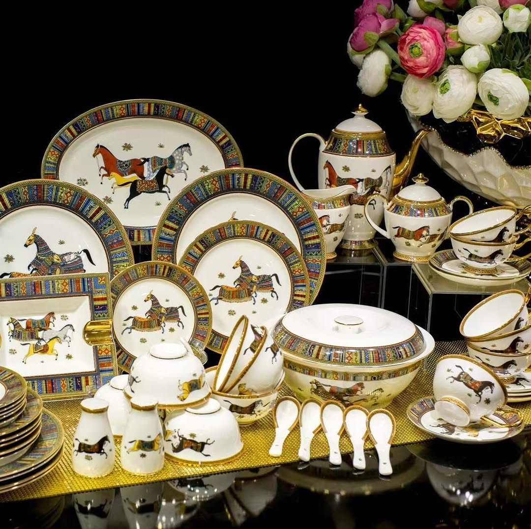 HORSE LUXE 58 PARÇA YEMEK SETİ - Cece Decór