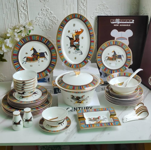 HORSE LUXE 58 PARÇA YEMEK SETİ - Cece Decór