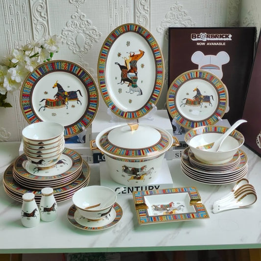 HORSE LUXE 58 PARÇA YEMEK SETİ - Cece Decór