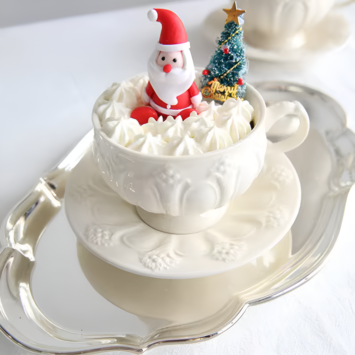 CREAM ELEGANCE KAHVE FİNCAN TAKIMI - Cece Decór