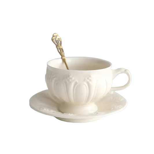 CREAM ELEGANCE KAHVE FİNCAN TAKIMI - Cece Decór