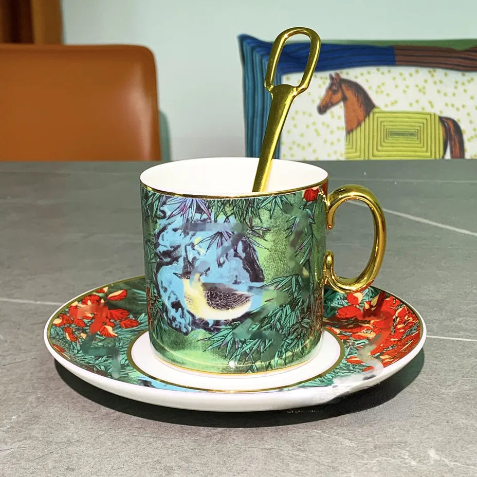 FLEUR DE CAFE 2'Lİ KAHVE FİNCAN SETİ - Cece Decór