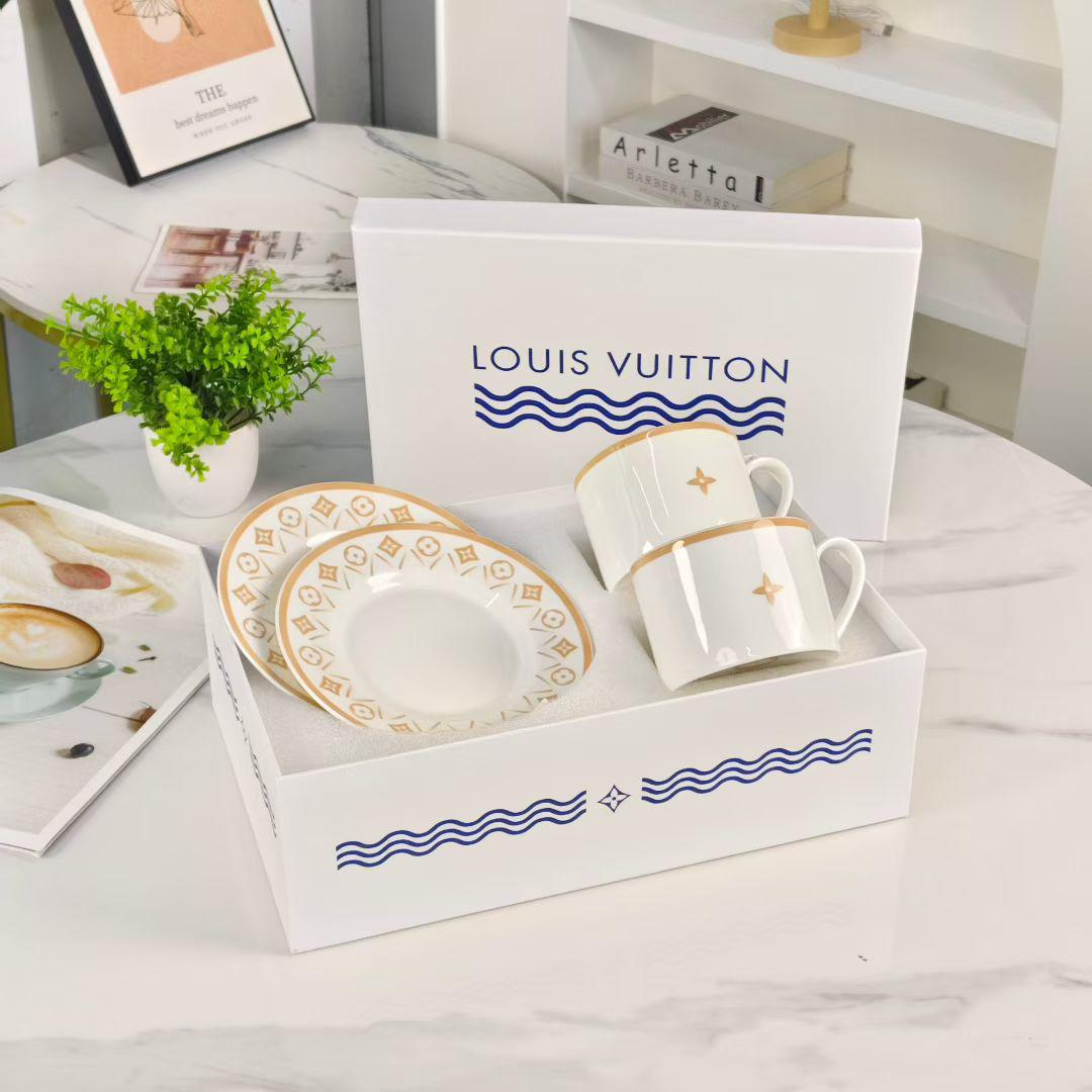LV FLOWER TILE ÇAY VE KAHVE 2'Lİ SET - Cece Decór