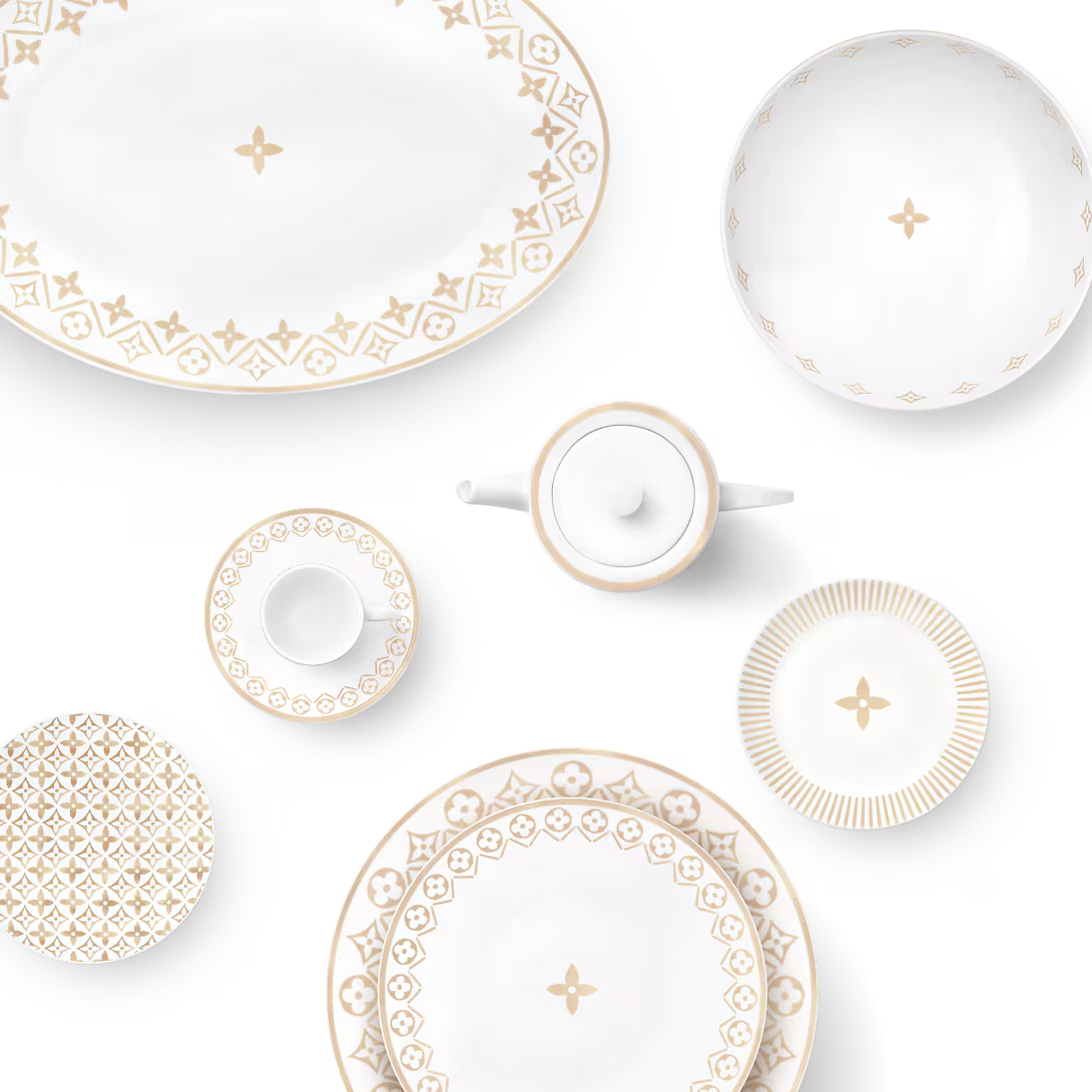 LV FLOWER TILE 2'Lİ TABAK SETİ - Cece Decór